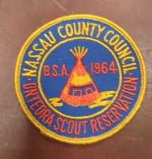 Vintage BOY SCOUT OF AMERICA BSA NASSAU COUNTY ONTEORA RESERVATON 1964 PATCH  picture
