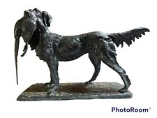 Huge Bronze Setter Bird Dog. Hunting Sculpture- Retriever Americana Decor picture