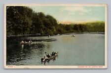 Postcard Canoeing on the Charles River Massachusetts c1910 picture