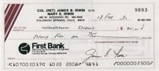 James B. Irwin - Astronaut signed check (Uncanceled) - Autographs of Famous Peop picture
