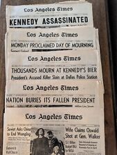 Lot of 5 Historic Newspapers - JFK Kennedy Assassination - LA Times Independent picture
