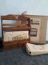 Vtg. 2 Tier Wooden Spice Rack with 2 Drawers,12 Bottles     In Original box . picture