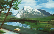 Banff Alberta Canada, Mount Rundle, Canadian Rockies, Vintage Postcard picture