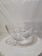 Large LENOX Lead Crystal Glass FALLING STAR Oval Bowl Vase Mint 10 ½”x8”x5 ½” picture