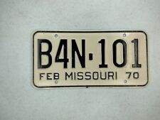 1970 MISSOURI MO LICENSE PLATE TAG # B4N101 February picture