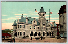 c1910s Post Office Augusta Maine Vintage Postcard picture