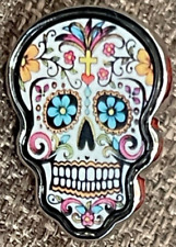 Sugar Skull Lapel Pin Tie Tack  Hat Pin With Gift Box picture
