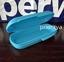 Tupperware T-Bar Snack Bar Organizer Keeper Eyeglasses Accessory Case Blue New picture