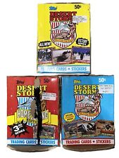 1991 TOPPS Desert Storm CARD Box SET BLUE RED YELLOW 72 Packs picture