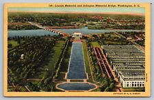 POSTCARD Lincoln Memorial and Arlington Memorial Bridge Washington DC  picture