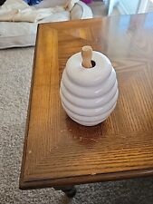 Honey Dipper Pot Ceramic Bee Hive & Wooden Dipper In Great Condition  picture