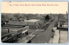 Knoxville Iowa IA Postcard View Masonic Hall Looking West 1914 Vintage Antique picture