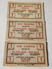 3 Lot Early Vintage Playland Arcade Ocean Beach Park Conn & NY Amusement Tickets picture