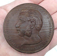 1876 International Exhibition Wooden Medal Alfred Goshorn Philadelphia 2½