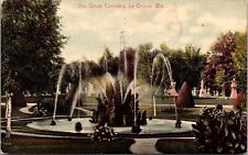 La Crosse Wisconsin Oak Grove Cemetery Fountain DB Cancel WOB Postcard picture