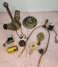 VINTAGE LOT OF LAMP PARTS-BRASS/bakelite/ Finials / Chain Pulls  picture