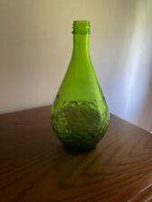 Vintage Gallo Half Gallon Emerald Green Glass Bottle Embossed Grapes Vines 12
