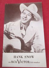 Vintage 1940s RCA VICTOR RECORDS Music Postcard HANK SNOW  Country-Western HITS picture