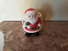 Vintage Lefton  Christmas Laughing Santa Claus Toy Sack  Planter Vase picture