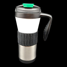 Starbucks Open Handle Travel Mug Tumbler - 16oz Stainless Steel Black White 2011 picture