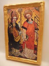 Saint Wolfgang & Saint Lawrence Christian Roman Catholic Icon Art One of A Kind picture