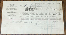 1885 Gilbert & Himes, New Oxford, PA. Glass Oils Paints Leather Bill Of Sale picture