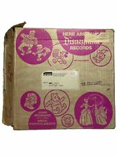 Set of 7 Vintage Walt Disney Disneyland Vinyl Records Stories W/ Original Box picture