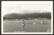 Vintage RPPC Postcard Aerial View Boats Neah Bay, Washington Ellis 4405 UnPosted picture