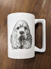 Rosalinde Porcelain Cocker Spaniel White Coffee Cup Mug Dog Vladimir 1994 Vtg picture