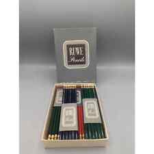59 Vintage Ruwe Bonded Lead Woodhue Brand New Pencils with Box Erasers picture