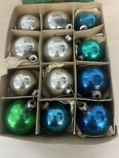 Vintage Shiny Brite Christmas Tree Ornaments Box 12 Mercury Glass picture