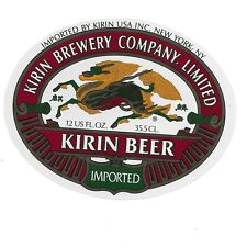 Vintage Kirin Beer Label Imported New York, NY Foil picture