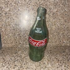 Vintage Coca Cola 32oz. Glass Bottle Green Tint Glass 1970-80 Money Back Bottle picture