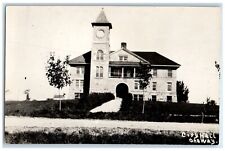 Onaway Michigan RPPC Photo Postcard City Hall Crescent Photo Exterior View 1924 picture
