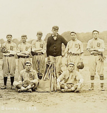Rare 1913 RPPC Postcard Bloomingdale Michigan Baseball Team Players Coach MI picture