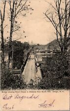 Postcard Owego, New York; Bridge Showing Court House in Distance, South Hill Dj picture