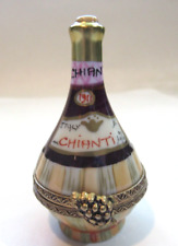 Peint Main Limoges Trinket - Chianti Bottle    picture