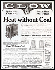 1909 Antique CLOW Fancy RADIATORS Home Heating w/o Coal Vtg PRINT AD picture