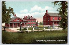 Maine Portland Main Entrance Fort Preble Vintage Postcard picture