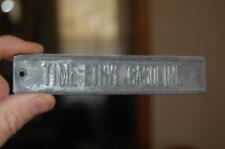 VINTAGE TIME OIL CO. ETHYL GASOLINE GAS PUMP METAL EMBOSSED ADVERTISING TAG SIGN picture