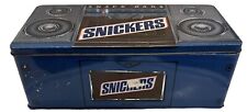 Mars Snickers Snack Bars AM/FM Boom Radio 1989 Holiday Candy Tin Metal Box picture