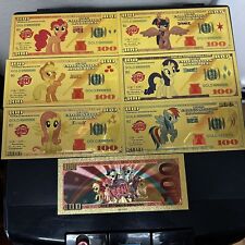 24k Gold Foil Plated My Little Pony Banknote Set Cartoon Collectible picture