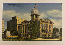 Vintage Linen Postcard, Sangamon County Courthouse, Springfield, Illinois picture