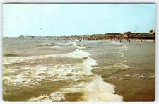 1961 OCEAN CITY NEW JERSEY NJ PIER BOARDWALK VIEW FROM BEACH POSTCARD picture