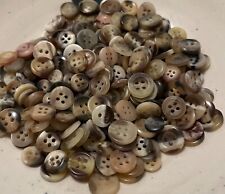 250 Vintage Button Lot 2/4 Hole Calico Pattern Browns Tan Black, 11/32
