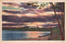 Sunset in Maine Brunswick Maine 1944 Cancel Vtg Postcard CP355 picture