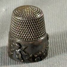Simons Sterling Silver Thimble Cupid Cherub Angel 1905 picture