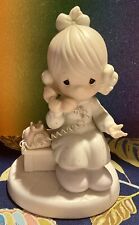 Vintage Enesco Precious Moments TELL IT TO JESUS Figurine 521477 Girl on Phone picture
