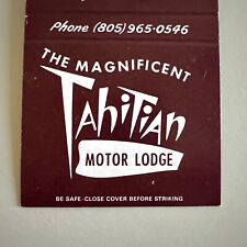 Vintage 1970s Tahitian Motor Lodge Tiki Bar Santa Barbara CA Matchbook Cover picture
