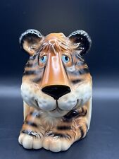 Vintage Ceramic Cartoon Figural Tiger Planter 7in Tall picture
